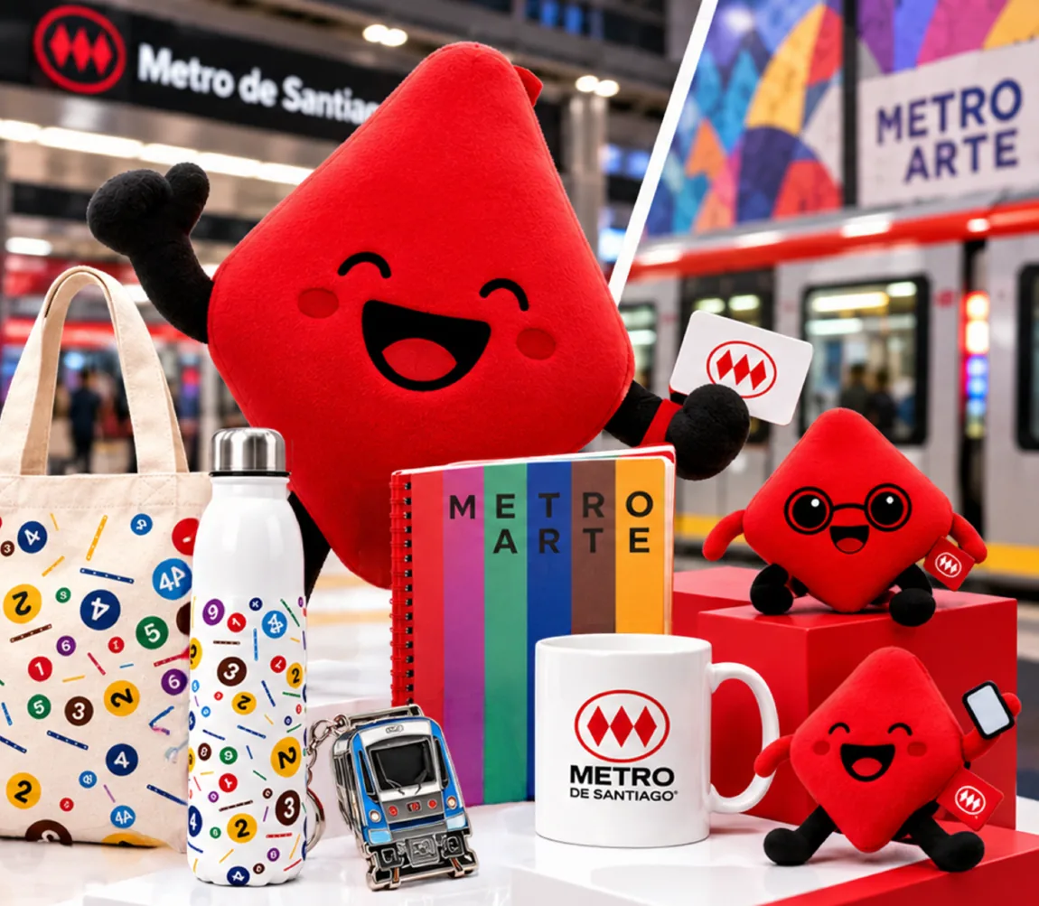 Línea de productos Metro de Santiago con su mascota