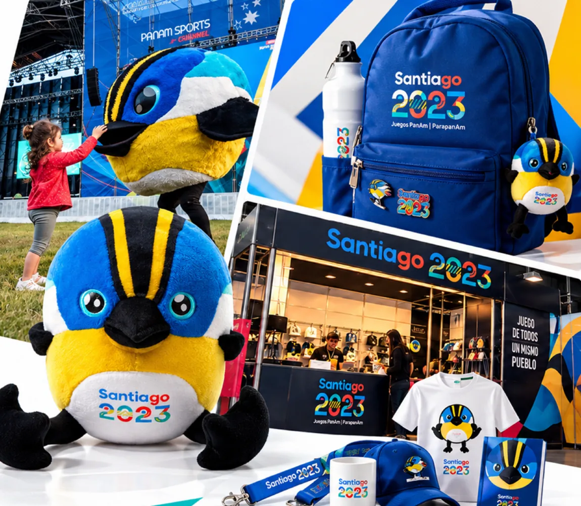 Productos oficiales de Santiago 2023: peluches de Fiu, mochila, botella y tienda oficial